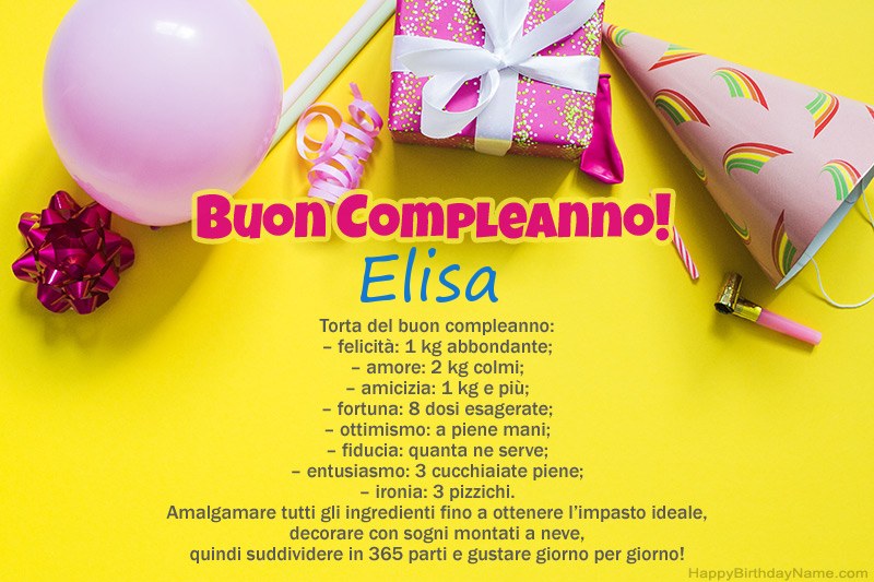 Buon compleanno Elisa in prosa