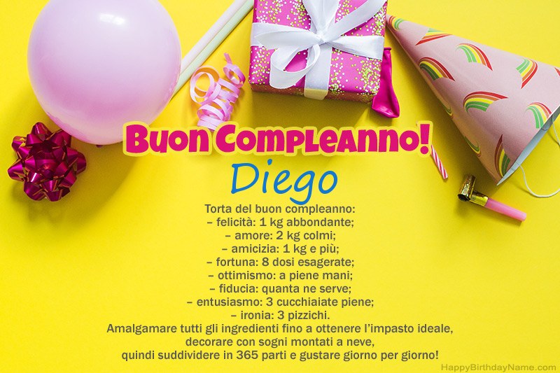 Buon compleanno Diego in prosa