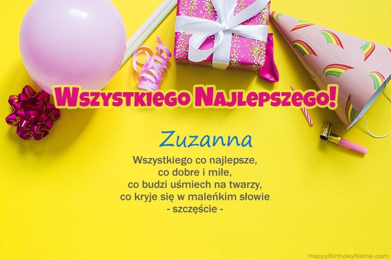 Feliz cumpleaños Zuzanna en prosa