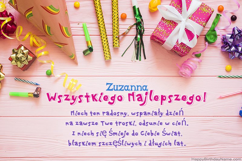 Descargar Happy Birthday card Zuzanna gratis