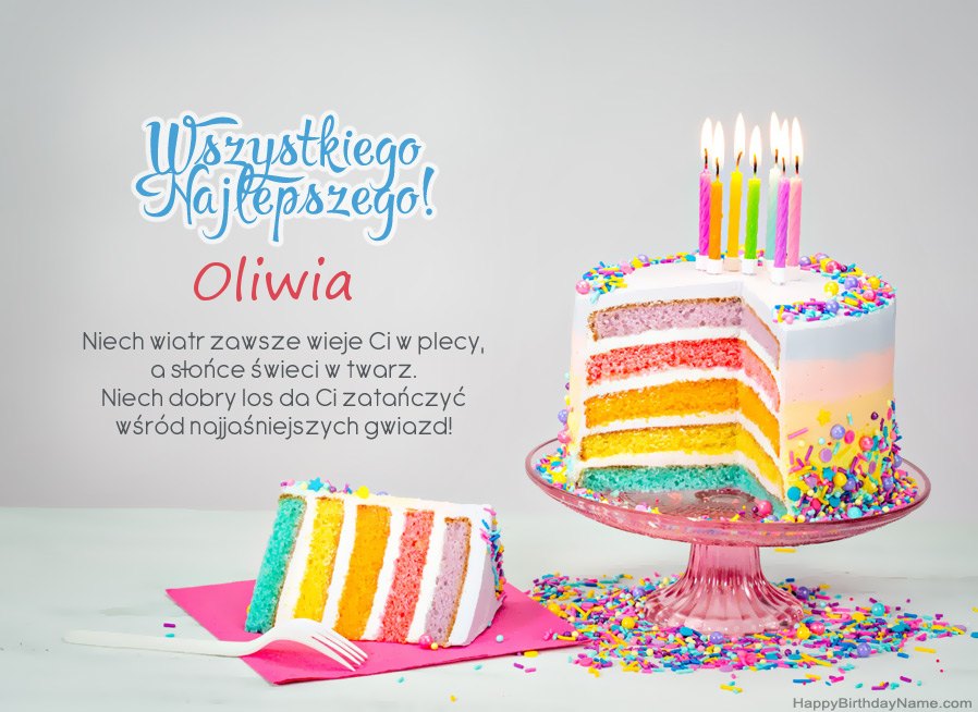 Deseos Oliwia para feliz cumpleaños