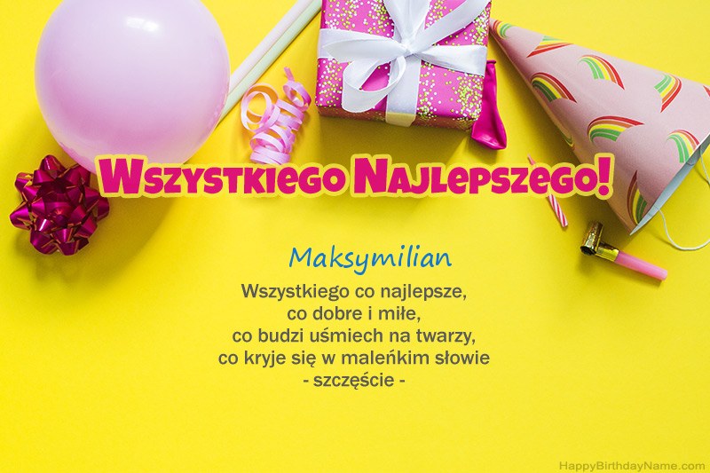 Feliz cumpleaños Maksymilian en prosa