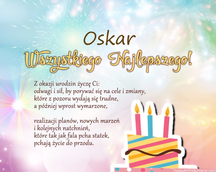 Feliz cumpleaños Oskar en verso