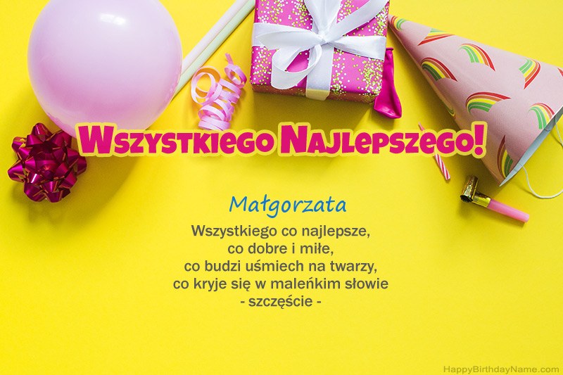Feliz cumpleaños Małgorzata en prosa