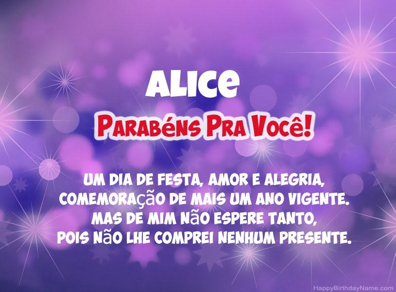Belas imagens para feliz aniversário de Alice Belas imagens para feliz aniversário de Alice