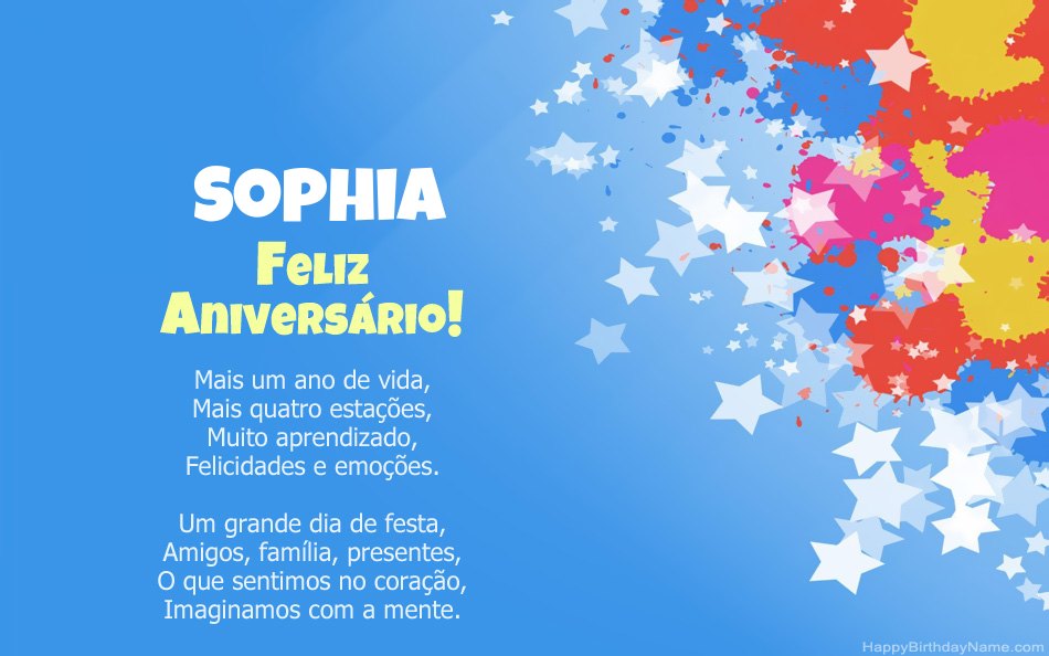 Parabéns pelo aniversário do Sophia Parabéns pelo aniversário do Sophia
