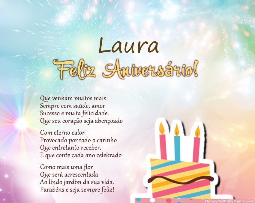 Feliz Aniversario Laura no verso Feliz Aniversario Laura no verso