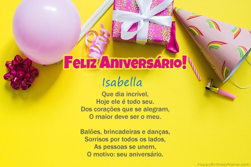 Feliz Aniversário Isabella em prosa Feliz Aniversário Isabella em prosa