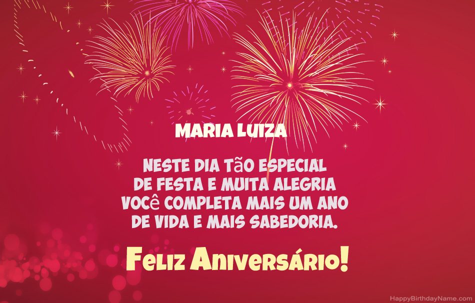 Feliz Aniversário Maria Luiza, belos poemas Feliz Aniversário Maria Luiza, belos poemas