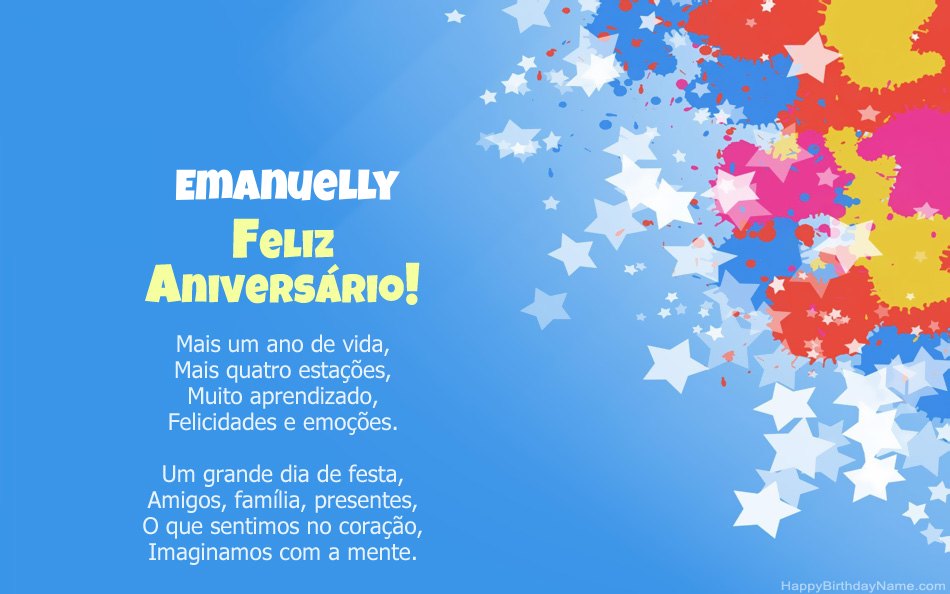 Parabéns pelo aniversário do Emanuelly Parabéns pelo aniversário do Emanuelly