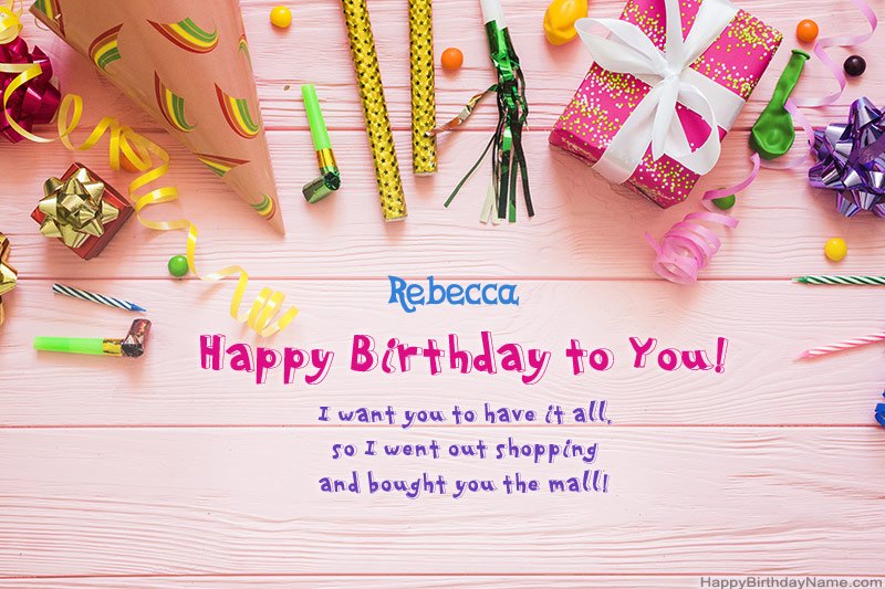 Download Happy Birthday card Rebecca free