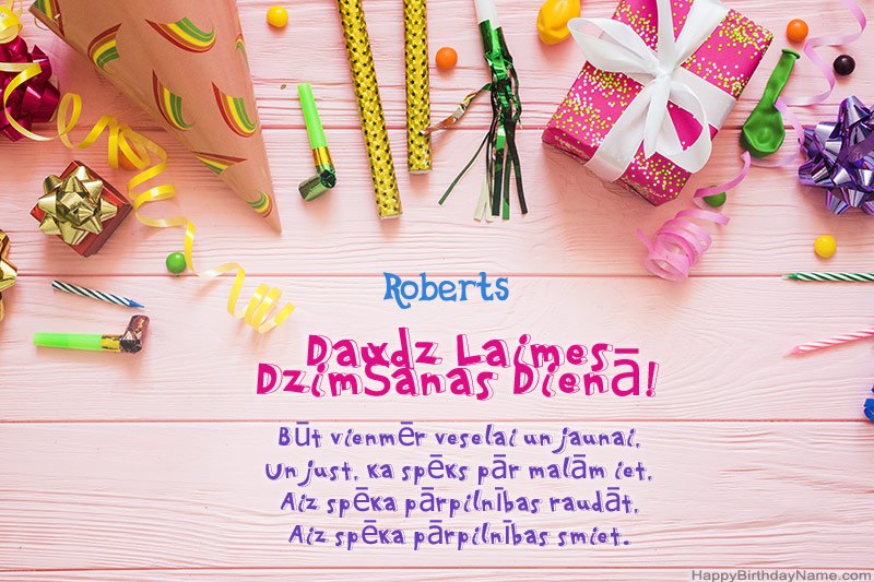 Lejupielādējiet Roberts Happy Birthday kartīti bez maksas