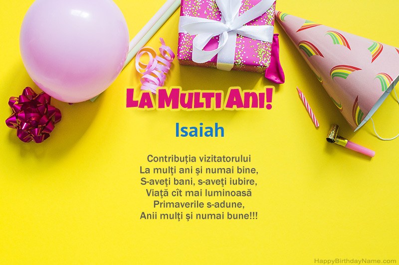La mulți ani Isaiah în proză