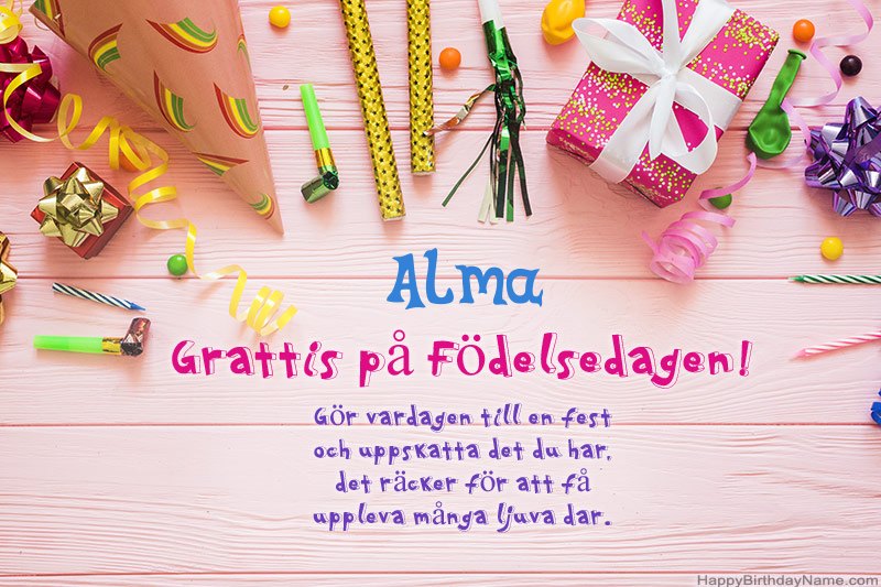 Ladda ner gratulationskortet Alma gratis
