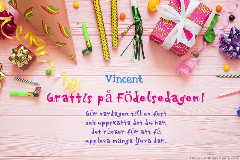 Ladda ner gratulationskortet Vincent gratis