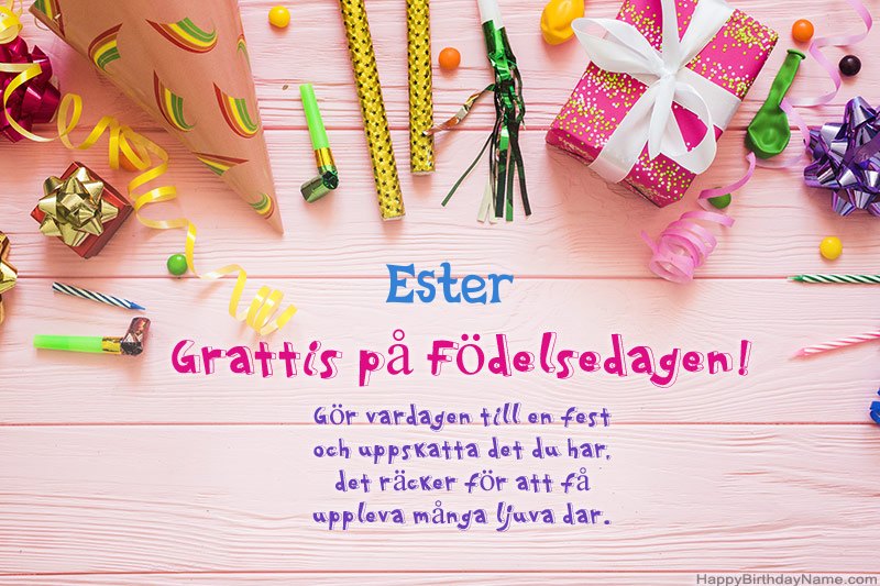 Ladda ner gratulationskortet Ester gratis