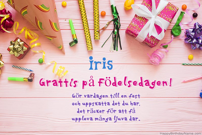 Ladda ner gratulationskortet Iris gratis