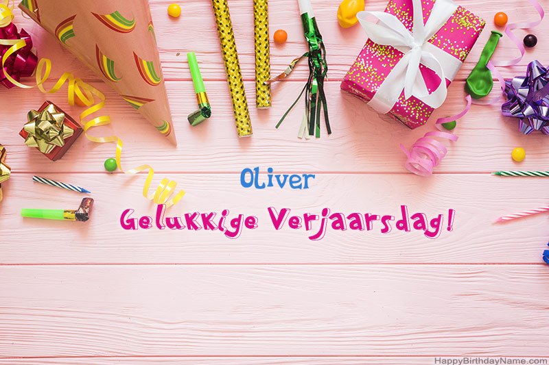 Laai gelukkige verjaardagkaartjie Oliver gratis af
