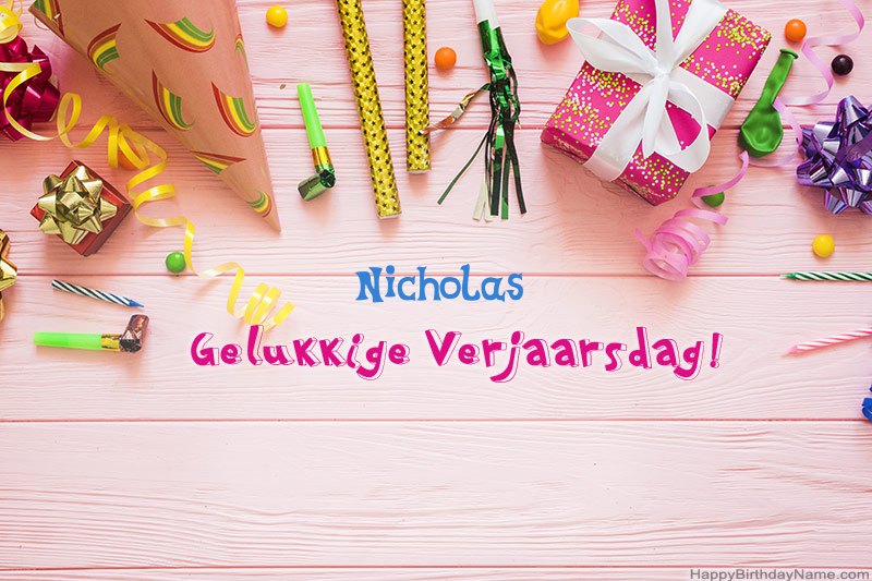 Laai gelukkige verjaardagkaartjie Nicholas gratis af