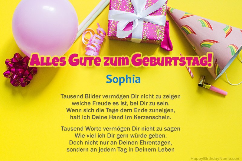Alles Gute zum Geburtstag Sophia in Prosa