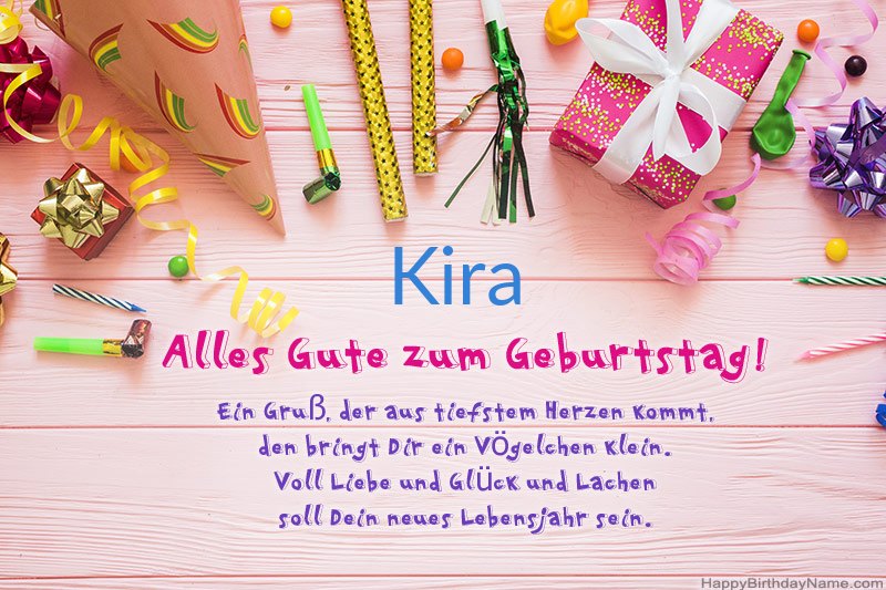 Download der Glückwunschkarte Kira kostenlos