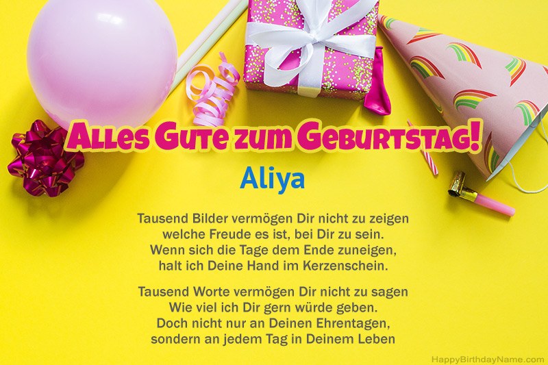 Alles Gute zum Geburtstag Aliya in Prosa