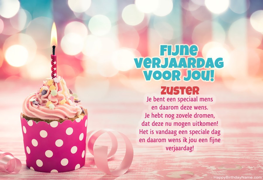 Gelukkige verjaardagskaart Zuster gratis downloaden