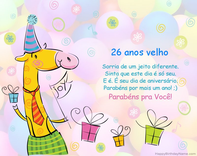 Parabéns pelo Feliz Aniversário Menina de 26 anos Parabéns pelo Feliz Aniversário Menina de 26 anos