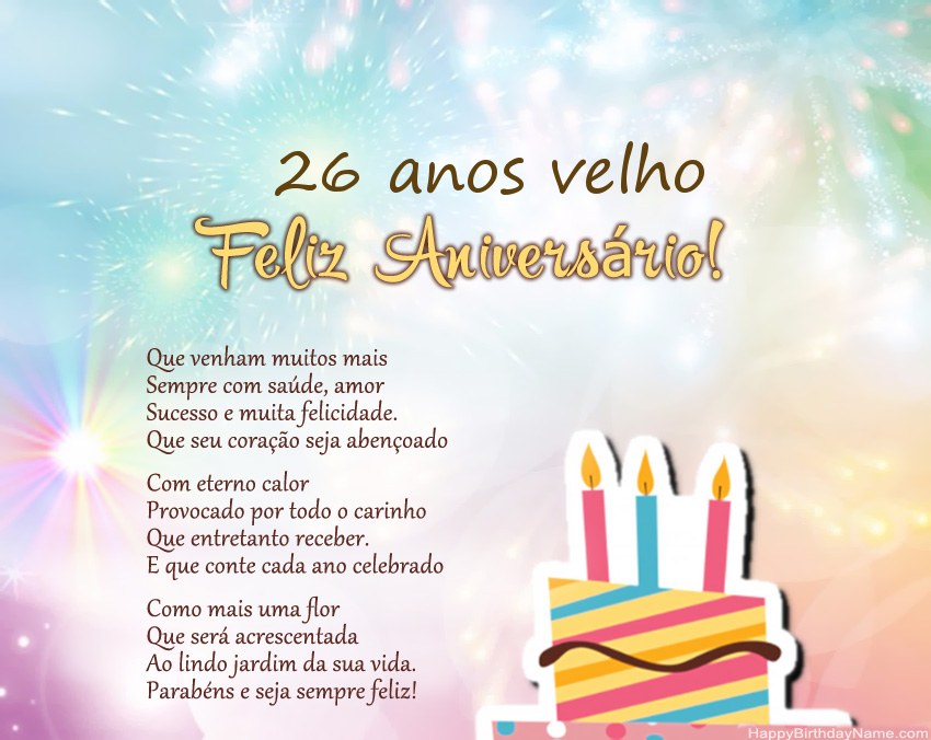 Menina de 26 anos Feliz Aniversário em verso Menina de 26 anos Feliz Aniversário em verso