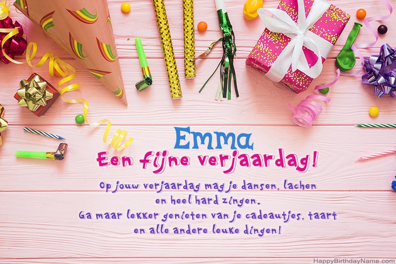 Gelukkige verjaardagskaart Emma gratis downloaden