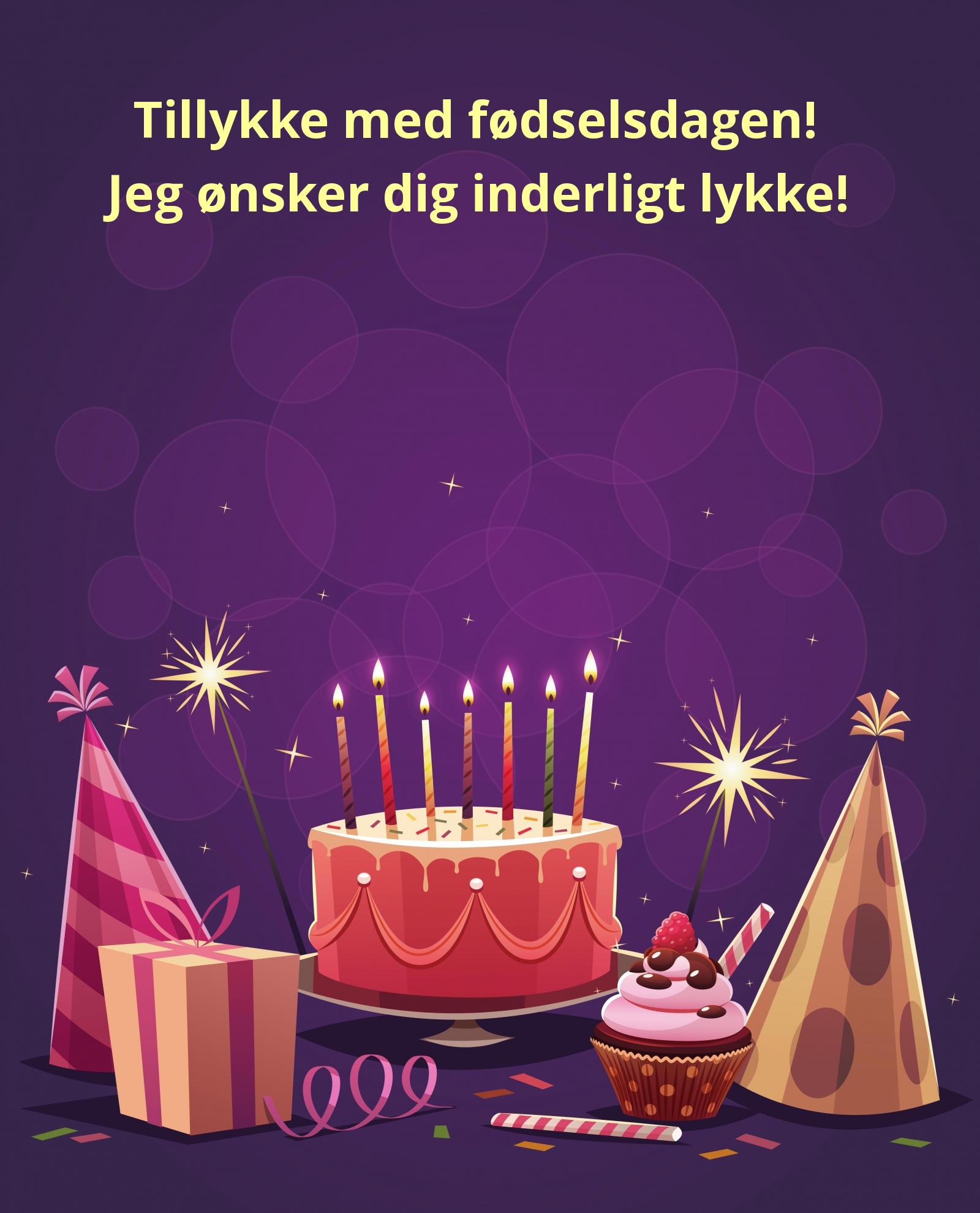 Tillykke med fødselsdagen! Jeg ønsker dig inderligt lykke!