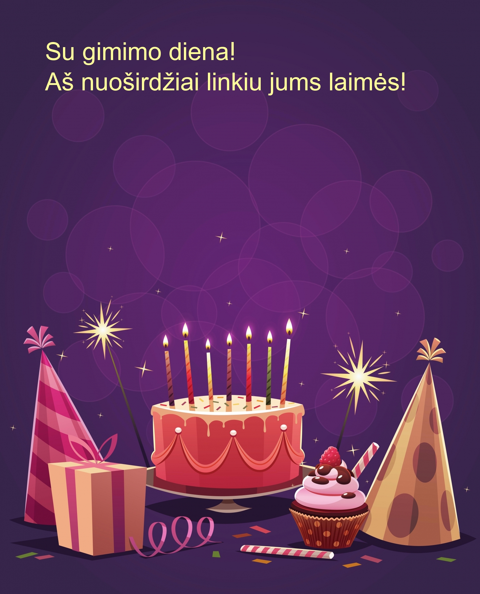 Su gimimo diena! Aš nuoširdžiai linkiu jums laimės!