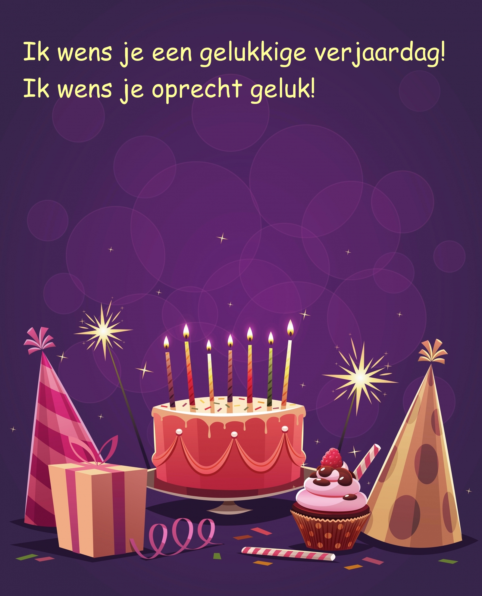 Ik wens je een gelukkige verjaardag! Ik wens je oprecht geluk!