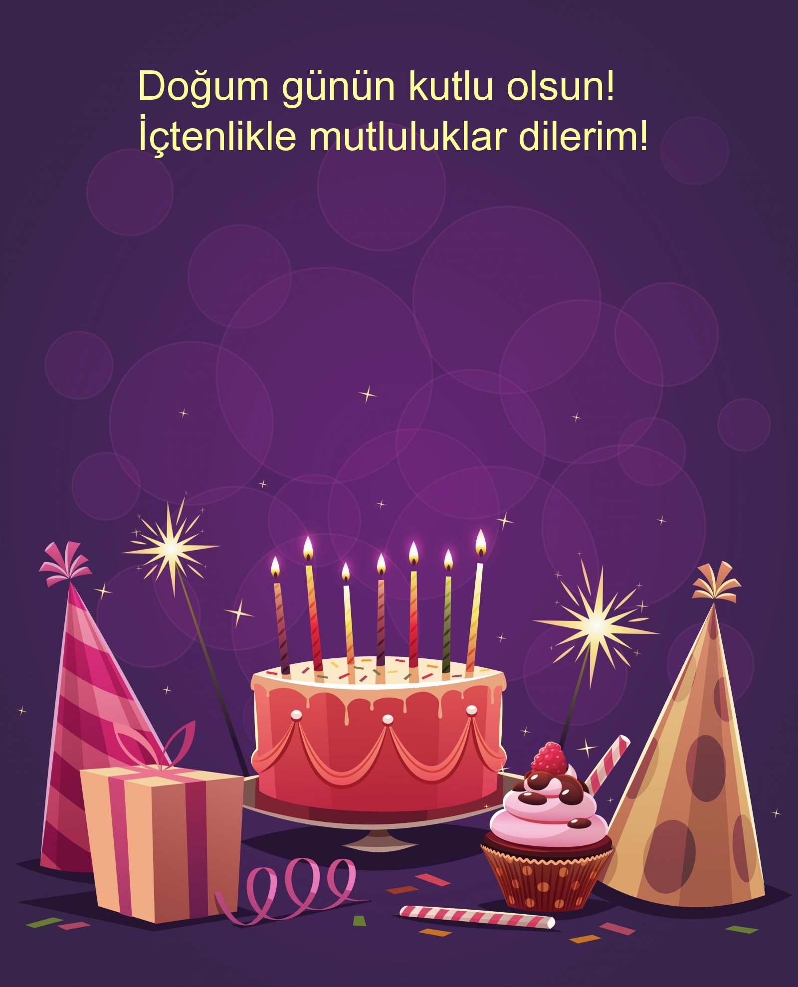 Doğum günün kutlu olsun! İçtenlikle mutluluklar dilerim!