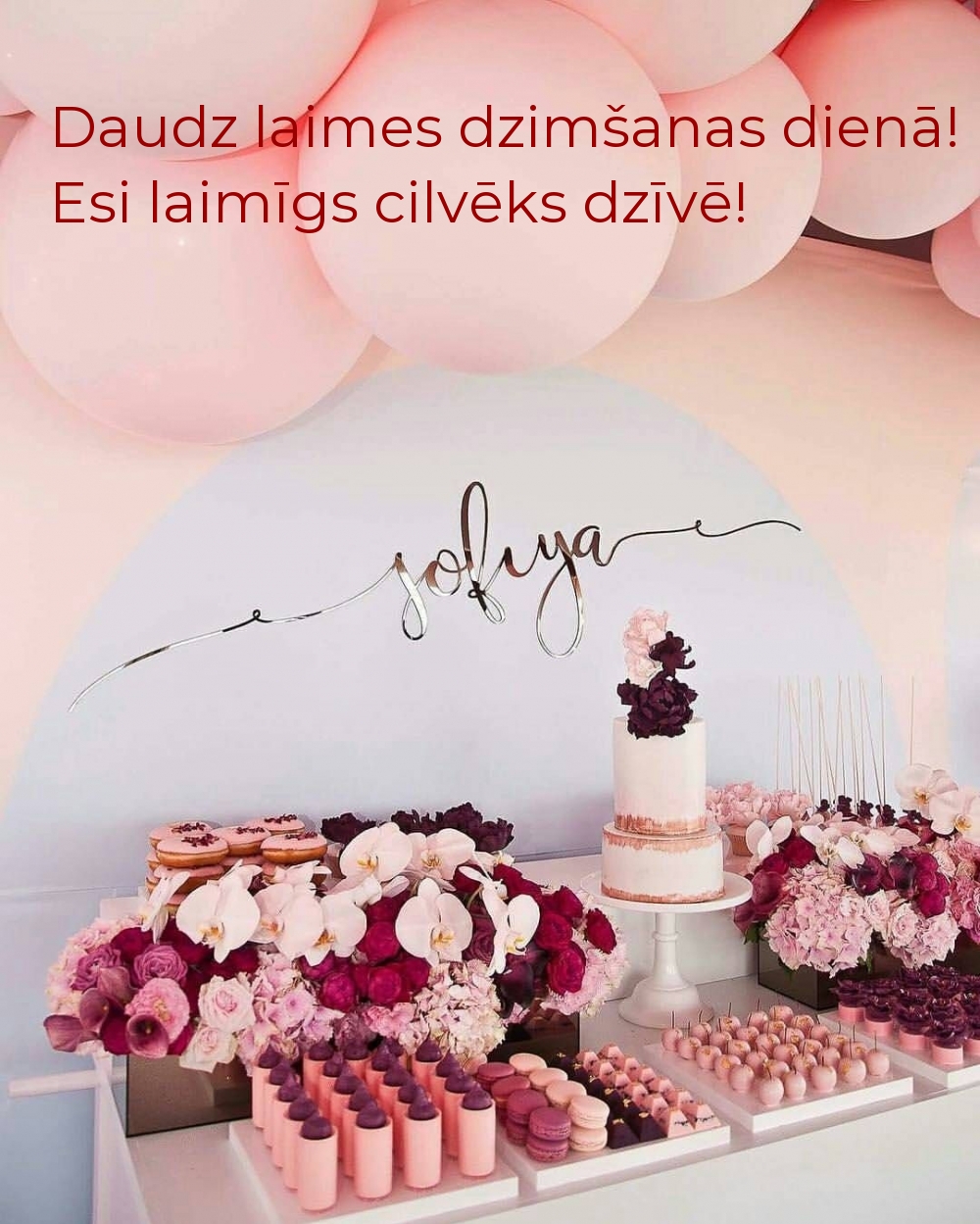 Daudz laimes dzimšanas dienā! Esi laimīgs cilvēks dzīvē!