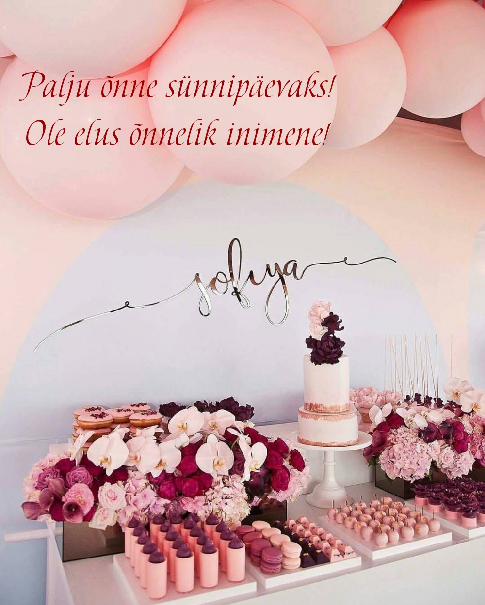 Palju õnne sünnipäevaks! Ole elus õnnelik inimene!