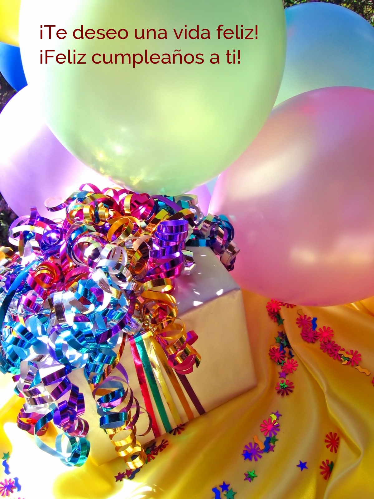 ¡Te deseo una vida feliz! ¡Feliz cumpleaños a ti!