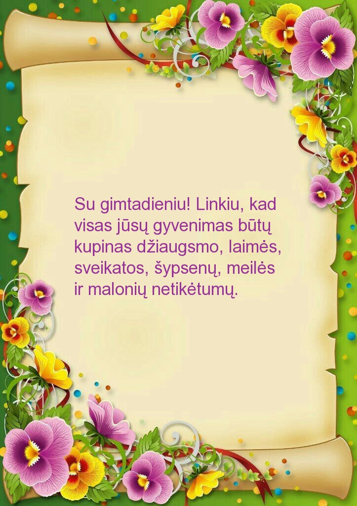 Su gimtadieniu! Linkiu