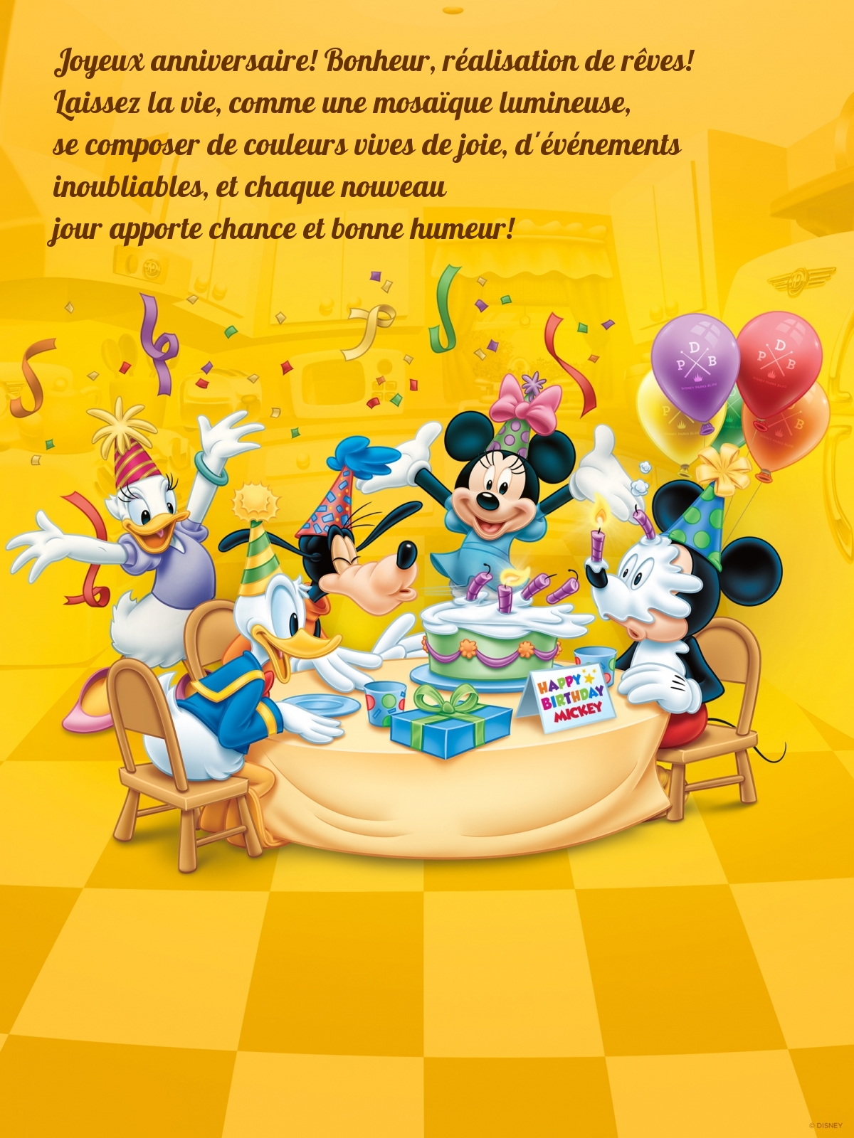 Joyeux anniversaire! Bonheur, réalisation de rêves!