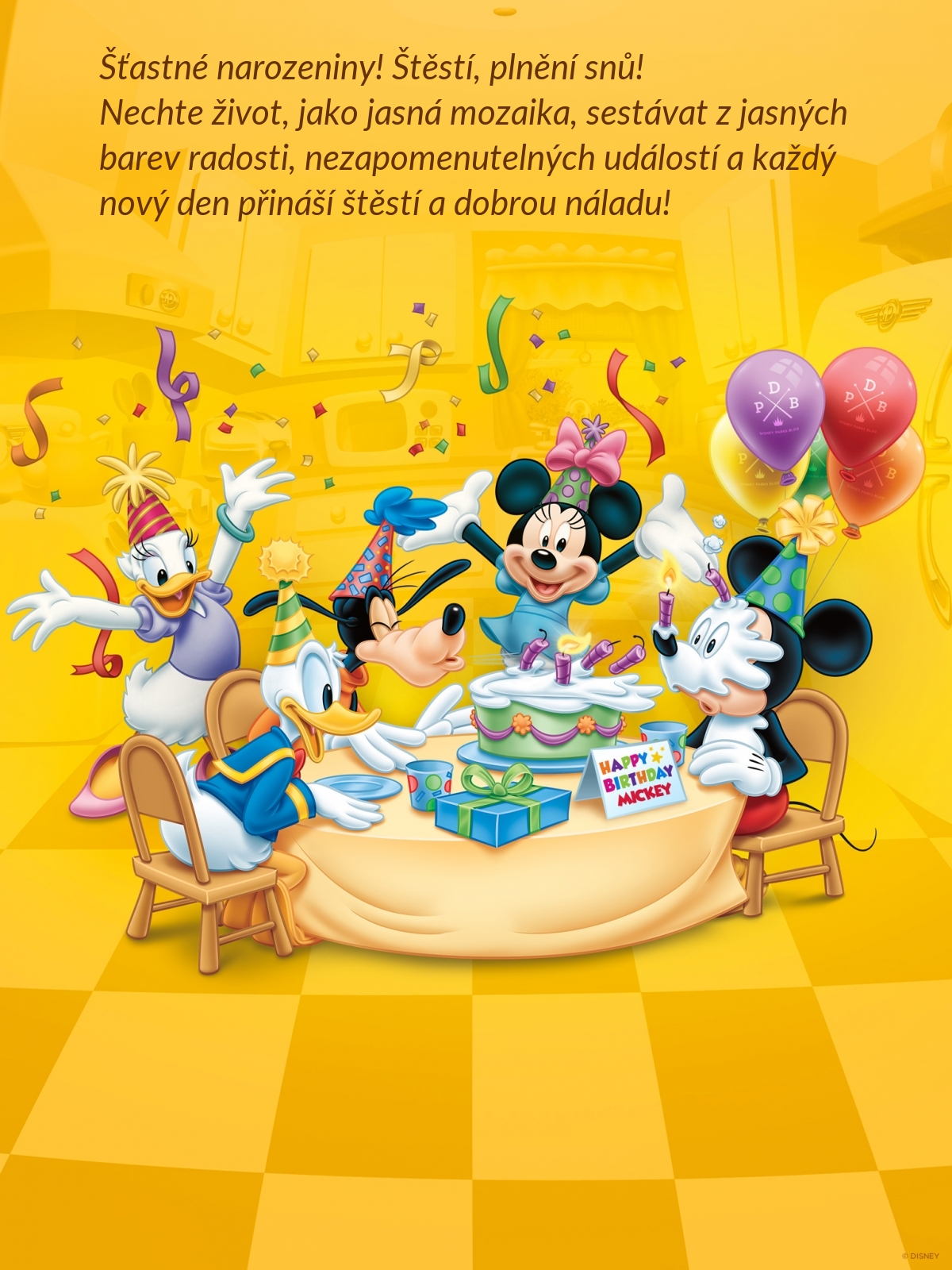 Šťastné narozeniny! Štěstí, plnění snů!