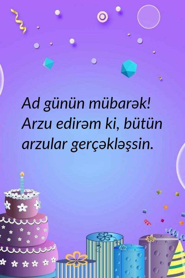 Ad günün mübarək! Arzu edirəm ki