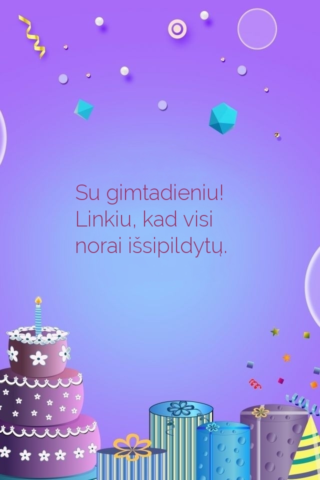 Su gimtadieniu! Linkiu, kad visi norai išsipildytų.