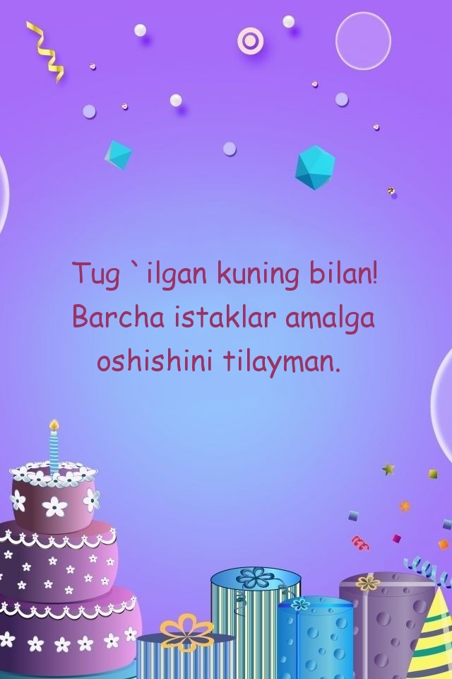 Tug `ilgan kuning bilan! Barcha istaklar amalga 