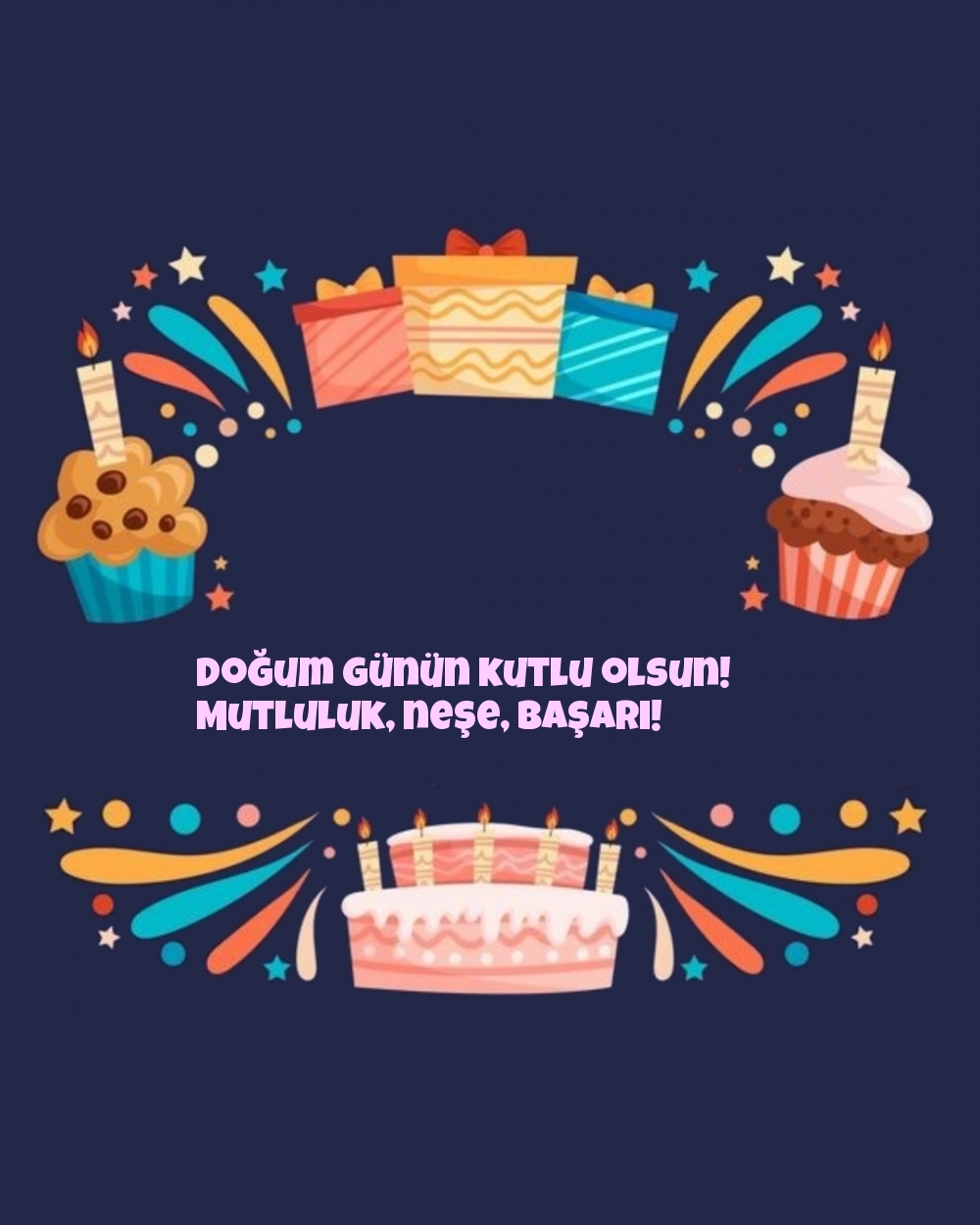 Doğum günün kutlu olsun! Mutluluk, neşe, başarı!