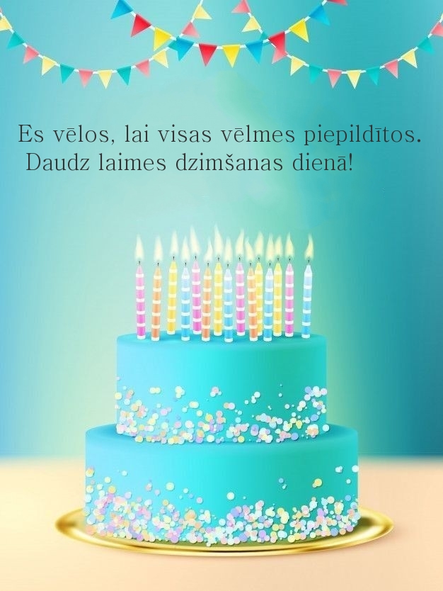 Es vēlos, lai visas vēlmes piepildītos. Daudz laimes dzimšanas dienā!