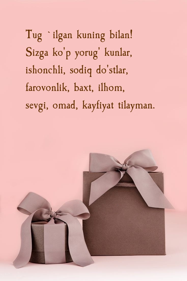 Tug `ilgan kuning bilan! Sizga ko