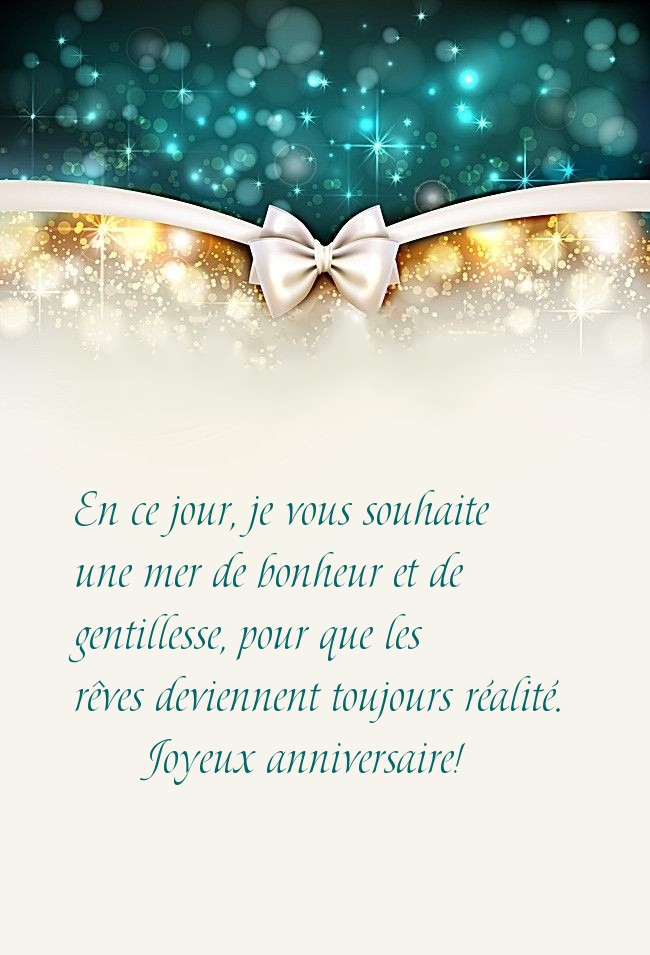En ce jour, je vous souhaite une mer de bonheur et de 