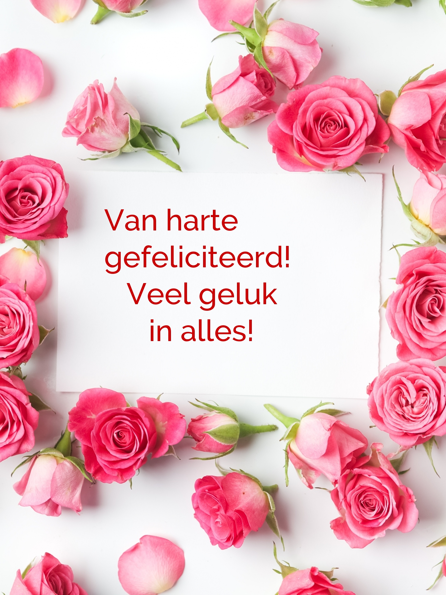 Van harte gefeliciteerd! Veel geluk in alles!