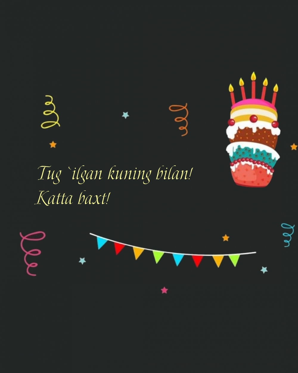 Tug `ilgan kuning bilan! Katta baxt!