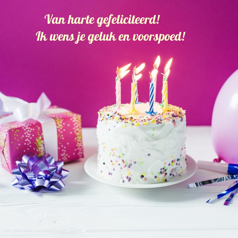 Van harte gefeliciteerd! Ik wens je geluk en voorspoed!
